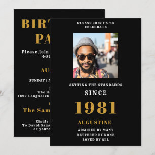 Invitation 40e anniversaire 1981 Black Gold Modèle photo