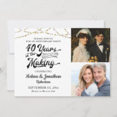 Invitation 40e ANNIVERSAIRE 40 ANS DANS LE MAKING Black Gold (Devant)