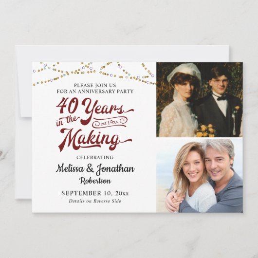 Invitation 40e ANNIVERSAIRE 40 ANS DANS LE Rubis (Devant)