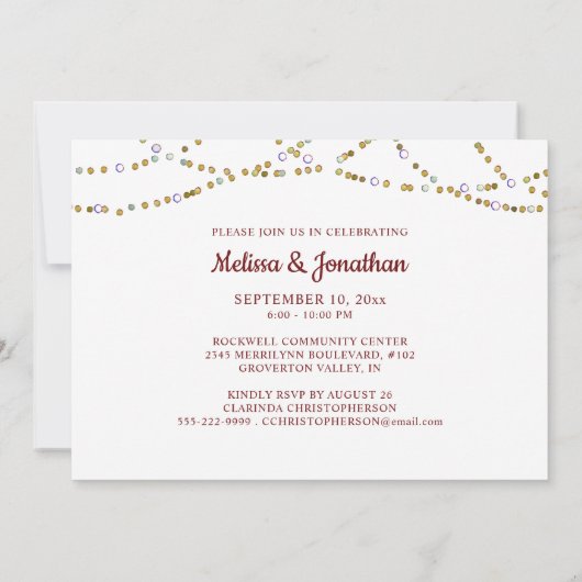 Invitation 40e ANNIVERSAIRE 40 ANS DANS LE Rubis (Dos)