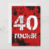 Invitation 40e anniversaire 40 rochers ! Grunge Red et Black  (Devant)