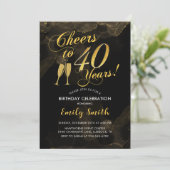 Invitation 40e anniversaire - À 40 ans or noir (Debout devant)