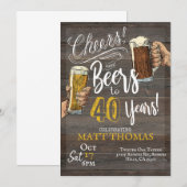 Invitation 40e anniversaire, à la fête et à la bière (Devant / Derrière)