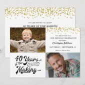 Invitation 40e anniversaire Alors et maintenant Photos Gold C (Devant / Derrière)