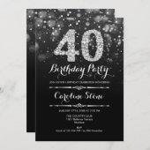 Invitation 40e anniversaire - Argent noir (Devant / Derrière)