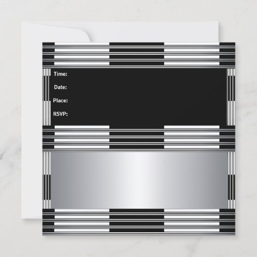 Invitation 40e anniversaire Art Déco Black Silv (Dos)