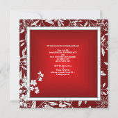 Invitation 40e anniversaire Asiatique Rouge Floral Argent Bla (Dos)