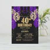 Invitation 40e anniversaire - Ballons pourpres (Debout devant)