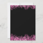 Invitation 40e anniversaire Black Pink Balloons Parties scint (Dos)