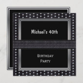 Invitation 40e anniversaire Black Silver Studs (Devant / Derrière)