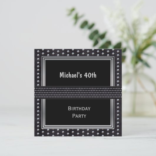 Invitation 40e anniversaire Black Silver Studs (Debout devant)