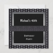 Invitation 40e anniversaire Black Silver Studs (Devant)