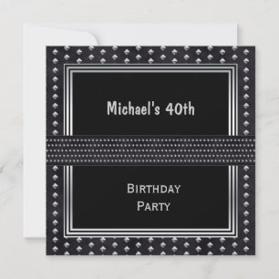 Invitation 40e anniversaire Black Silver Studs