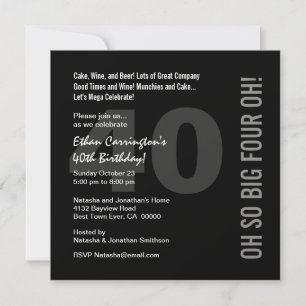 Invitation 40e anniversaire Black White Red FOUR OH Ver 02