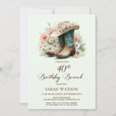 Invitation 40e anniversaire Bottes de fille Anniversaire Brun (Devant)
