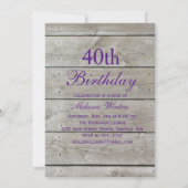 Invitation 40e anniversaire Champagne - planche à grange (Dos)