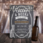 Invitation 40e anniversaire Cheers & Beers Rustic Chalkboard<br><div class="desc">Cheers & Beers Rustic Chalkboard 40th Birthday Invitations.</div>