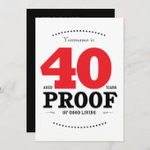 Invitation 40e anniversaire Cocktails & Cheers (Devant / Derrière)