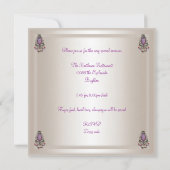 Invitation 40e Anniversaire Crème de Soie Mauve perle (Dos)