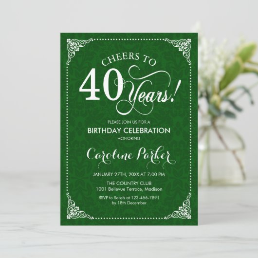 Invitation 40e anniversaire - Damas vert (Debout devant)