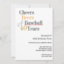 40e Anniversaire de Baseball Salue Bières Mini Fêt