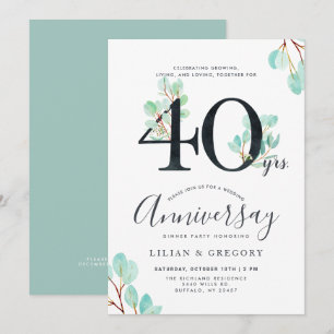 Invitation 40e anniversaire de Croissance Ensemble thème euca