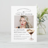 Invitation 40e anniversaire de fête Photo Espresso Martini (Debout devant)