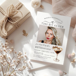 Invitation 40e anniversaire de fête Photo Espresso Martini