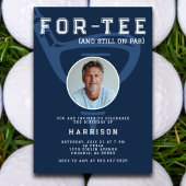 Invitation 40e anniversaire de fête Photo moderne Golf bleu