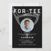 Invitation 40e anniversaire de fête Photo moderne Golf Noir (Devant)