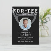 Invitation 40e anniversaire de fête Photo moderne Golf Noir (Debout devant)