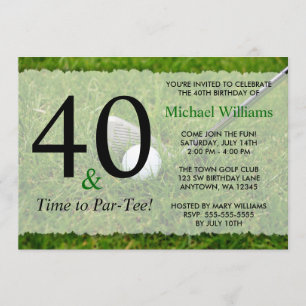 Invitation 40e anniversaire de golf