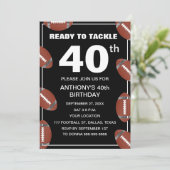 Invitation 40e Anniversaire de la fête Football Black Papa Sp (Debout devant)