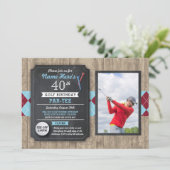 Invitation 40e anniversaire de la fête Golf Ball Photo Invita (Debout devant)