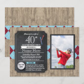 Invitation 40e anniversaire de la fête Golf Ball Photo Invita (Devant / Derrière)