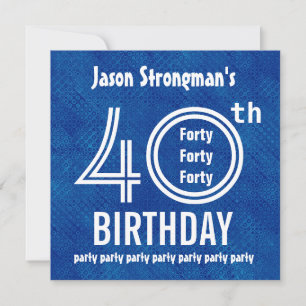 Invitation 40e anniversaire de la fête Royal Blue White H621
