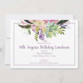 Invitation 40e anniversaire de la fleur surprise Boho (Devant)