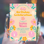 Invitation 40e anniversaire de la les années 70 Super Retro B<br><div class="desc">Entrez dans une Vibe les années 70 Super avec notre Boho Flora Invitation de 40e anniversaire! Célébrez quatre fabuleuses décennies avec ce design d'inspiration rétro aux tonalités vibrantes d'orange, de rose et de turquoise. L'ère de la discothèque prend vie alors que vous vous préparez à danser toute la nuit à...</div>