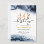 Invitation 40e anniversaire de la Marine aquarelle et or (Devant)