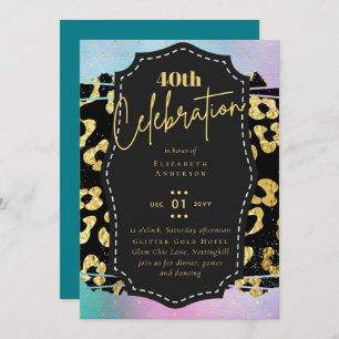 Invitation 40e anniversaire de la Parties scintillant Poster