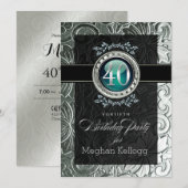 Invitation 40e anniversaire de l'élégante glamour (Devant / Derrière)