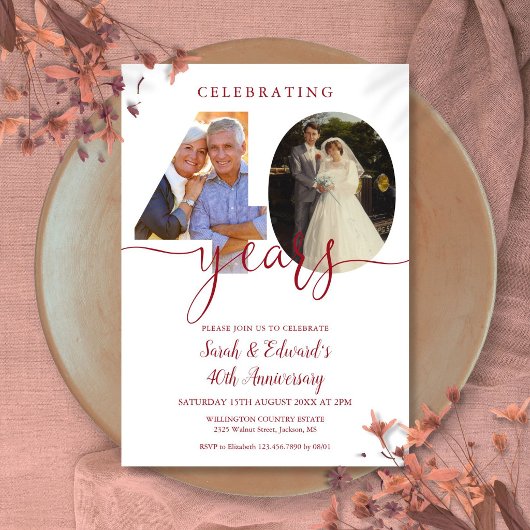 Invitation 40e anniversaire de mariage 2 Photo Ruby