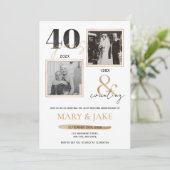 Invitation 40e anniversaire de mariage Alors et maintenant 40 (Debout devant)
