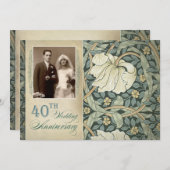 Invitation 40e anniversaire de mariage avec lys et photo (Devant / Derrière)