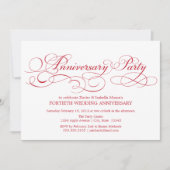 Invitation 40e anniversaire de mariage | Blanc/Rouge (Devant)