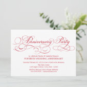 Invitation 40e anniversaire de mariage | Blanc/Rouge (Debout devant)