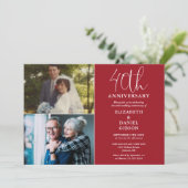 Invitation 40e anniversaire de mariage d'alors et d'aujourd'h (Debout devant)