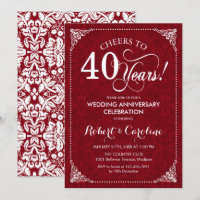 40e anniversaire de mariage - Damassé rouge et bla