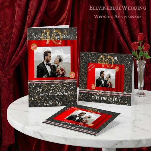 Invitation 40e anniversaire de mariage - Date à retenir | Rub