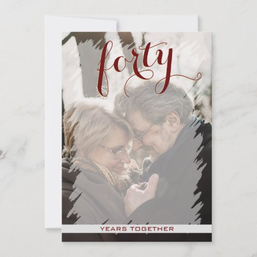 Invitation 40e anniversaire de mariage de photo moderne (Devant)